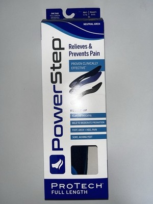 PowerStep ProTech Full Length Orthotics Neutral Arch Size 7-7.5M 9-9.5W New