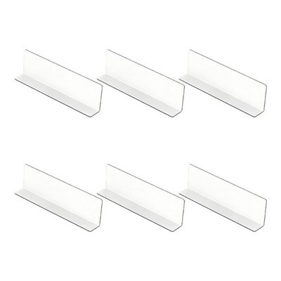 6Pieces Clear L Shaped Acrylic Shelf Organizers Dividers for Storage Solution
