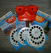 Vintage View Master 3D Viewer Red Classic 9 Slides Grand Canyon  Hoover Dam