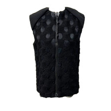 Celine Vest Full Zip Womens 8 42 Black Polka ...