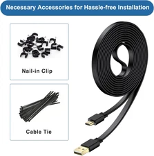 Micro USB Power Cable 20 FT 2Pack,6M Flat Micro USB Charging Power Cord,Charg...