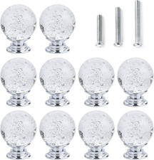 10 PCS Crystal Cabinet Knobs round Glass Bubbles Knobs Smooth Drawer Pulls Handl
