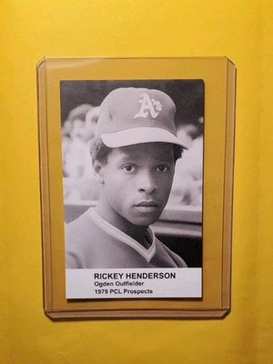 1979 Broders PCL Prospects Ex-Mt (corner) rookie RICKEY HENDERSON 