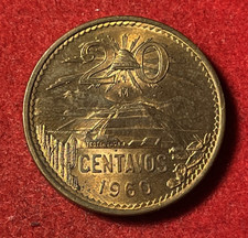 Mexico 20 Centavos 1960 Bronze Coin KM#440 T9626