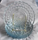 Anchor Hocking Vintage Blue Bubble Glass Bread & Butter Plates 6 3/4"
