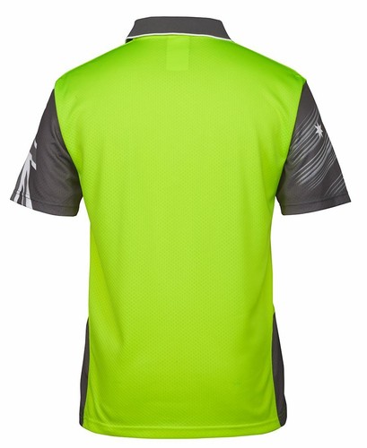 3XHI VIS 100% POLYESTER POLO WORKSHIRT SHORT SLEEVE SOUTHERN CROSS CHEST POCKET1 - Picture 3 of 10