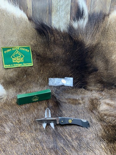 2014 Puma 231 255 Aviator Knife With ABS Black Checkered Handles Mint In Box+++ - Picture 3 of 19