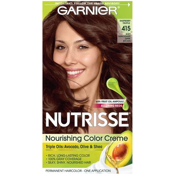 Garnier Nutrisse Nourishing Permanent Color Creme Soft Mahogany Dark Brown 415 