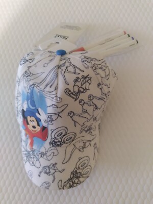 Disney Parks MICKEY  Ink And Paint Youth Baseball Hat Cap & Fabric Markers - NWT