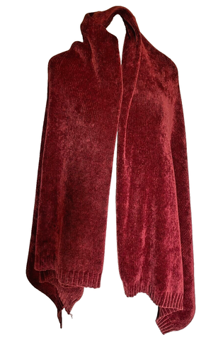 Rust Orange Velour/Chenille Throw - Picture 2 of 7