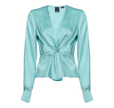 PINKO women's silk blouse BARADERO color green