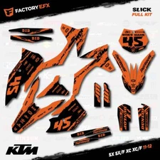 Blk Orange Slick Racing Graphic Kit fits KTM 11-12 SX SXF XC XCF 125 150 250 450