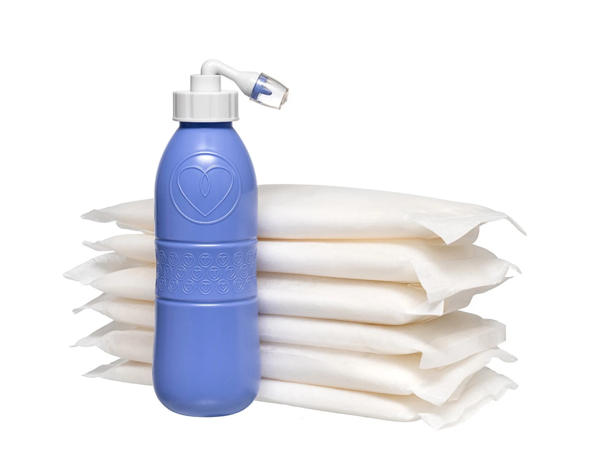 First Days Maternity - 6 Instant Perineal Cold Packs & 1 Maxi Peri Bottle  (Blue)