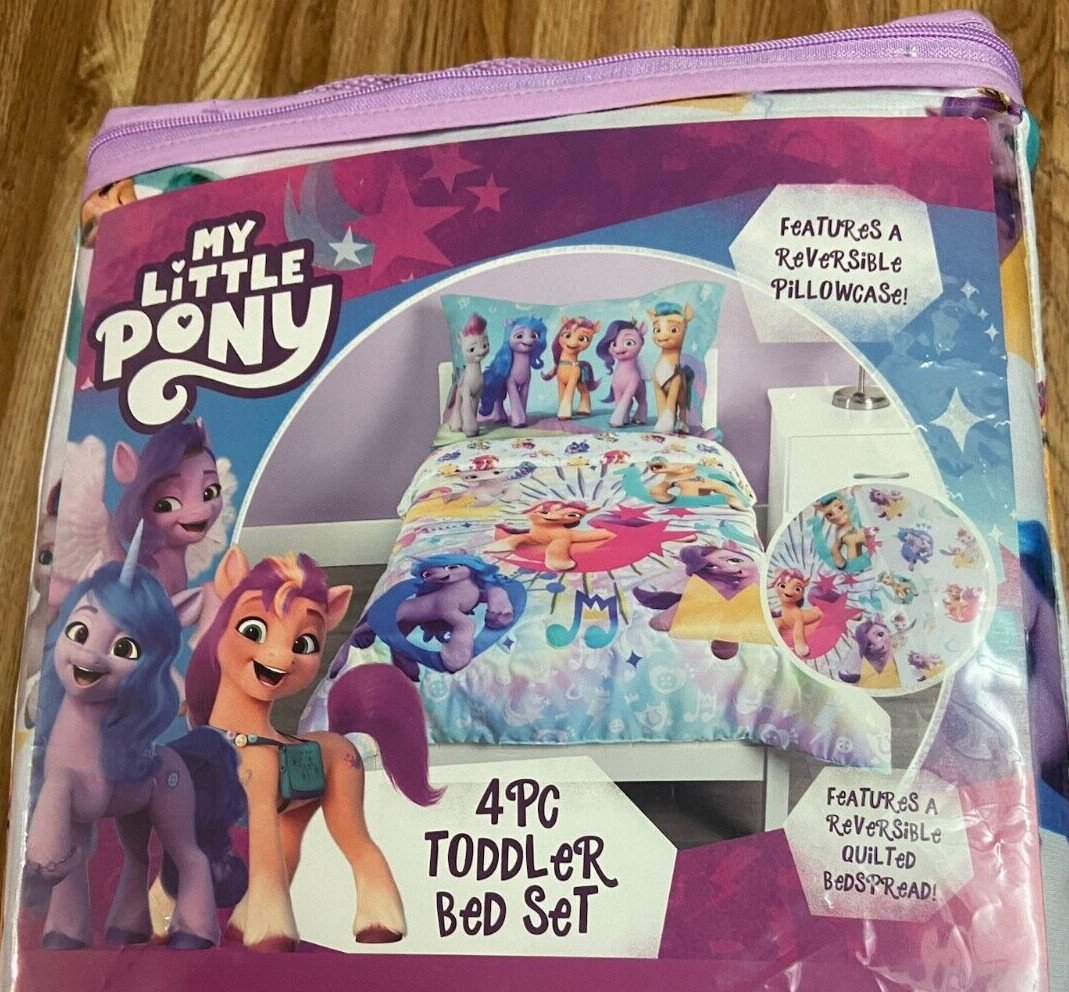 My Little Pony 4-Piece Toddler Bedding Set - Ponies Unite Girls Boys Kids New