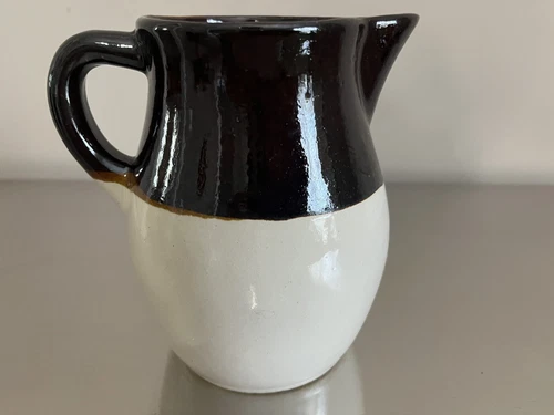 Vintage RRP & Co Roseville Ohio USA Stoneware Pottery Pitcher Brown/Tan