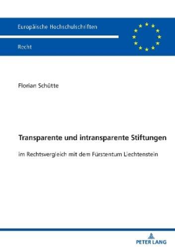 Florian Schütte Transparente und intransparente Stiftungen (Tascabile)