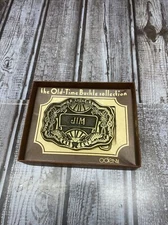 Oden Inc Bronze Tone Vintage Embellished Jim Name Belt Buckle Personalized