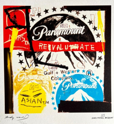 Andy Warhol-Jean Michel Basquiat Lithographie COA Sign. auf Holzplatte Numeriert