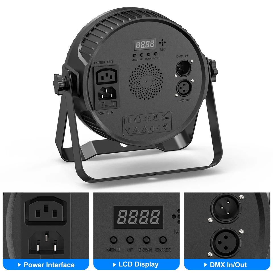 140W RGBW 14LED Stage Light PAR DMX Indoor DJ Club Show Disco Bar Party Lighting - Image 3 of 4