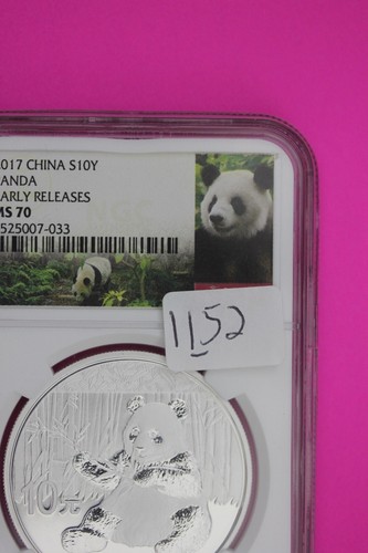 2017 MS 70 China Panda Early Releases 1 OZ Silver Coin NGC Graded Authentic 1152 - Picture 3 of 3