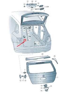 NEU VW SHARAN 7N HILTGATE BOP STOP 3C98273739B9 ORIGINAL