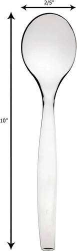 Disposable Plastic Serving Utensils 10" Spoons and Forks 6" Tongs - 18 Pack - Picture 22 of 30