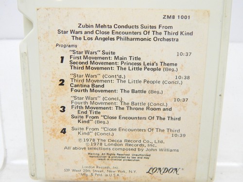 5T Star Wars & Close Encounters 8 Track Cassette Tape Zubin Mehta Orchestra LA - Picture 3 of 5