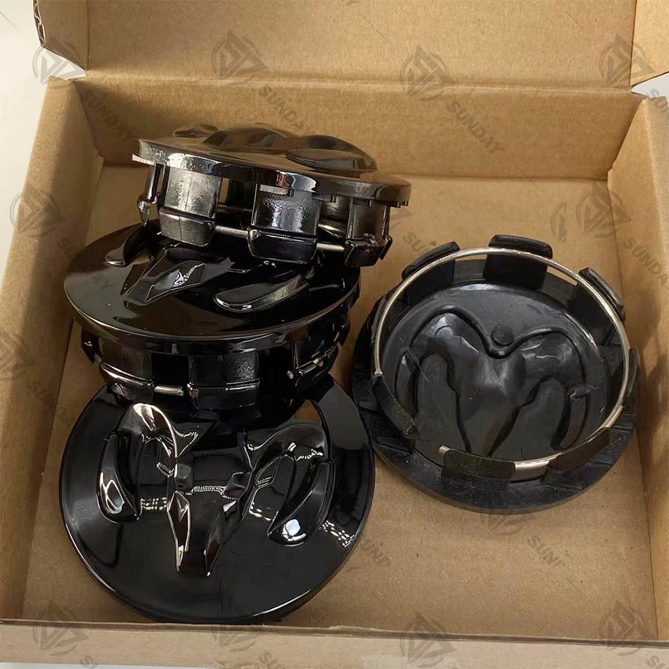 4Pcs For Ram 1500 Black Wheel Hub Center Caps Covers 63mm 2013-2019 - Image 4 of 4