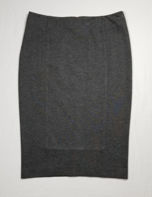 CAbi Style 550 Women Size 8 Dark Gray Seamed Pencil Skirt Heather Below Knee