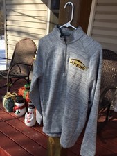 Greg Norman Men's M Shark Logo Gray Golf PullOver 1/4 Zip Long Sleeve Size: M