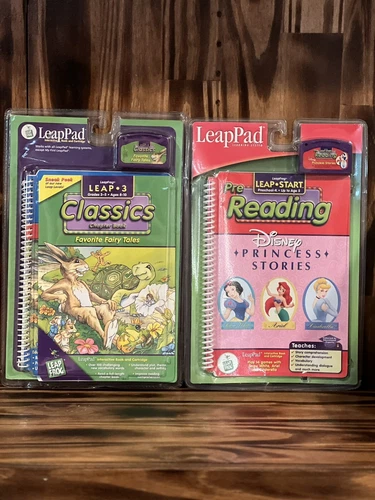 LeapPad Book and Cartridge Set Of 2 New Sealed Disney Princess/Fairy Tales