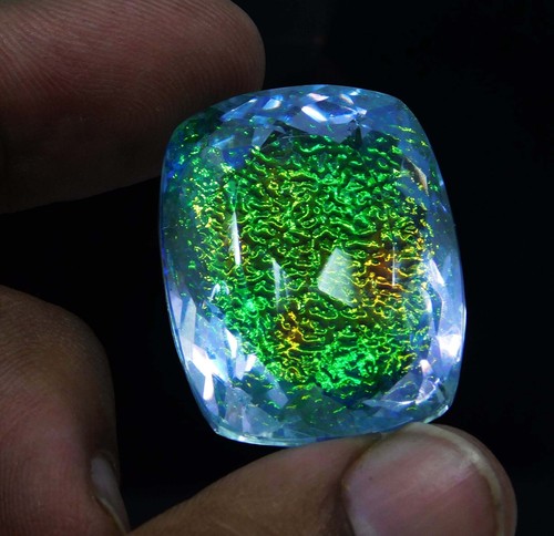 95.55 Ct Natural Monarch Fire Opal Doublet Cushion Cut Loose Gemstone Certified - Picture 8 of 8