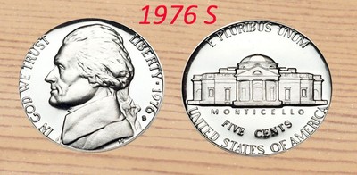 1976-S JEFFERSON PROOF NICKELS 5¢ ~ Full Roll ~ 40 Coins From