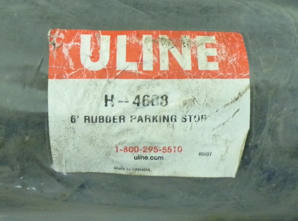 ULINE BLACK AND YELLOW 6' RUBBER PARKING STOP, MODEL: H-4608, 72" X 6" X 4" - Image 2 of 4