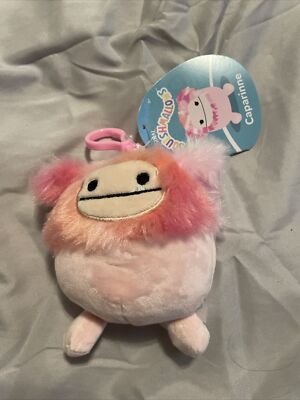 Squishmallow Keychain Clip-On Caparinne the Pink Bigfoot Yeti