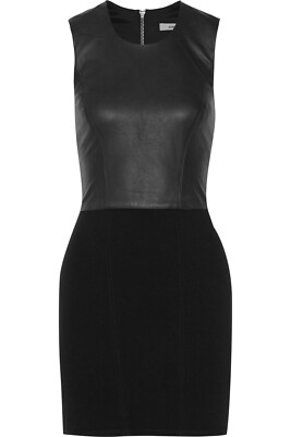 Helmut Lang Leather Gala Knit Combo Black Dress L $495 | eBay Helmut Lang Leather Gala Knit Combo Black Dress L $495 | eBay