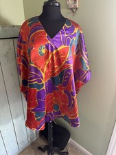 Ashro Caftans Lot of 3 "Free Size"; one caftan-style shirt, two long caftans