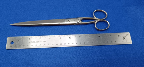 VINTAGE LONG DRESS MAKING SCISSORS. FORGED STEEL. 10" - Picture 6 of 6