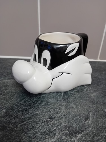 LOONEY TUNES - SYLVESTER CAT w/ WHITE NOSE - 3D SHAPED MUG - APPLAUSE 1989 RARE - Picture 9 of 10