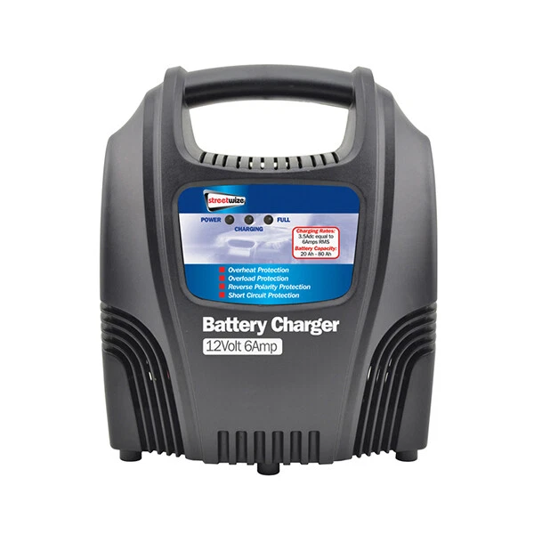 Car Battery Charger 12V 6 Amp 20Ah 80Ah Overheat Protection