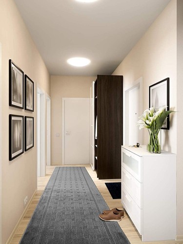 13 Ft Long, Grey, Non-Slip Washable Carpet Runner Rug with Rubber Backing, Cu... - Picture 4 of 8