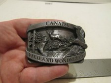 VTG 1985 SISKIYOU CANADA WILD  WONDERFUL BELT BUCKLE