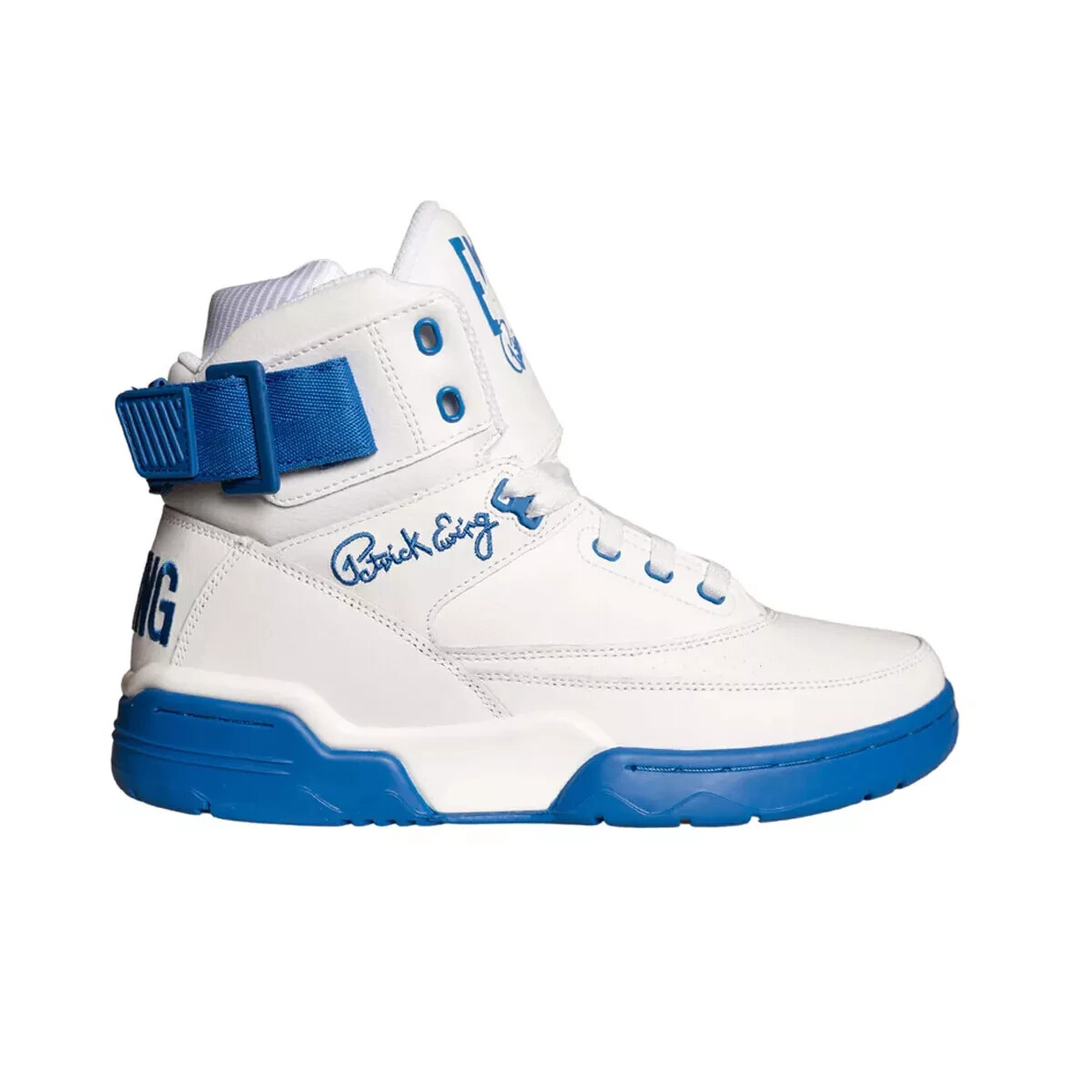 Patrick Ewing Basketball Sneakers 33 HI Mens White-N- Blue