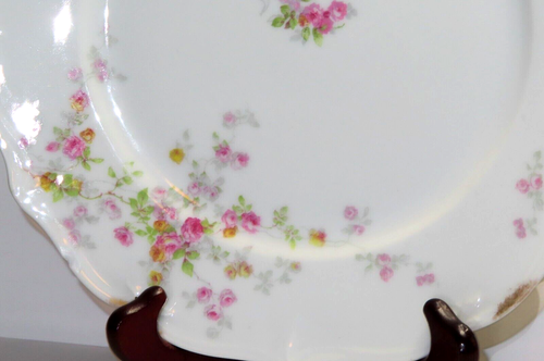 Limoges France Depose Plate Hand Painted Roses 9.75" w/ Metal Hanger - Picture 2 of 5