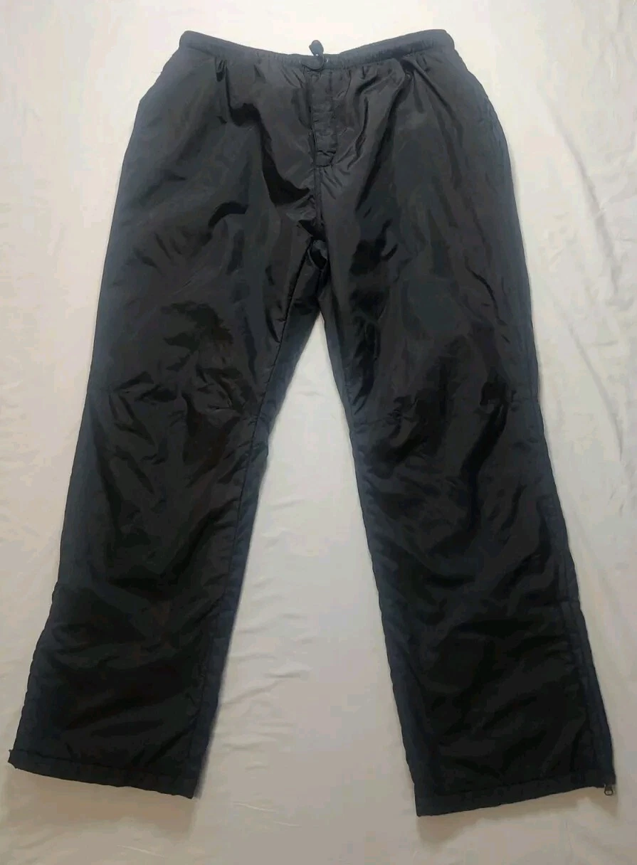 Polo Sport Ralph Lauren Athletic Wind Pants Black Lined Leg Zippers - Men's 2XL