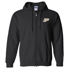 Purdue Boilermakers Primary Logo Left Chest Full Zip Hoodie