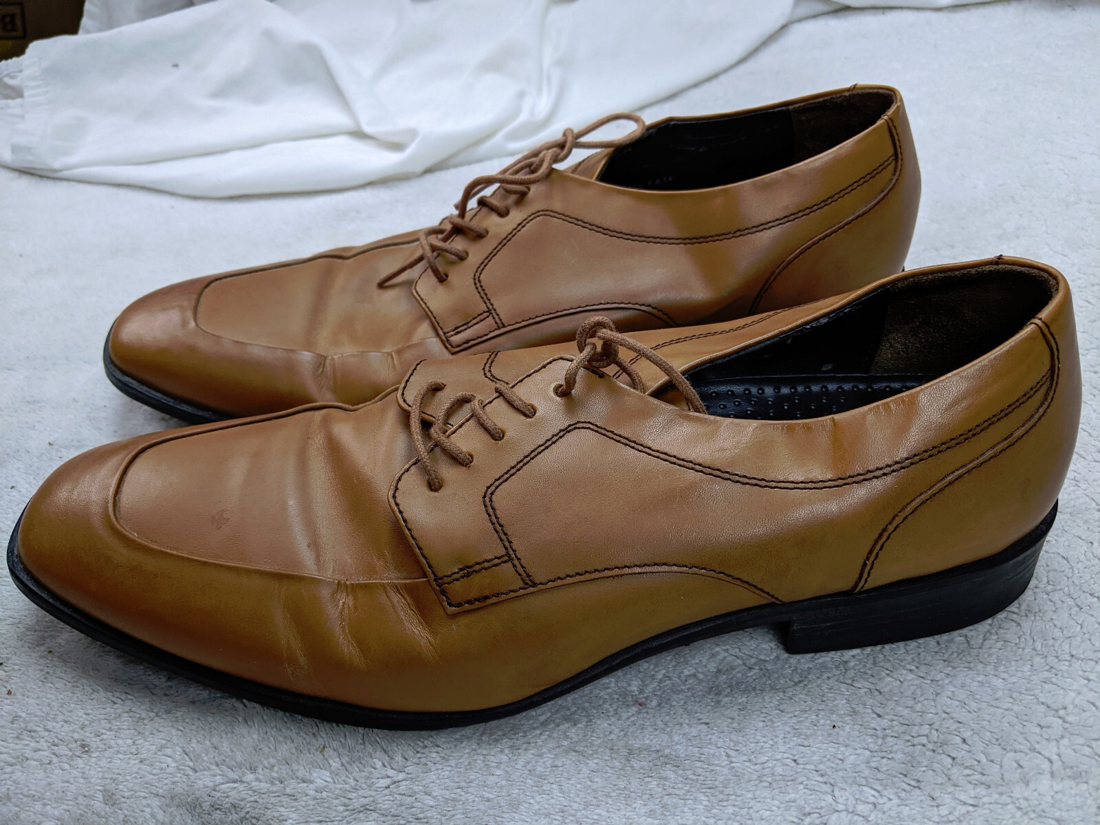 SAOLA Abito Oxford COLE HAAN Moc Toe Derby Blucher Uomo 11 5 M Marrone Beige Pelle Formale