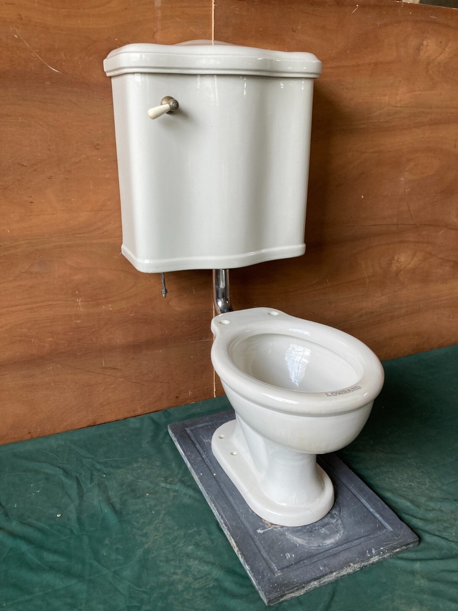 Antique White 1910s JL Mott Lombard Toilet Wall Tank Old Vtg Round