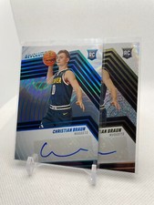 2022-23 REVOLUTION INFINITE CHRISTIAN BRAUN RC AUTO #/25 & BASE AUTO  (LOT OF 2)