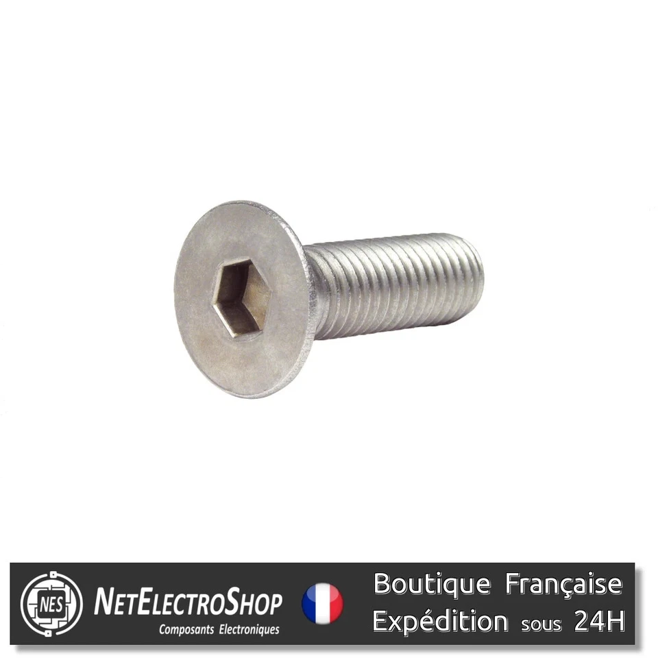 Vis à Métaux Tête Fraisée, 6 Pans Creux, FHC, Inox A2, DIN 7991, M3-M8 x 10-60mm - Photo 3/4